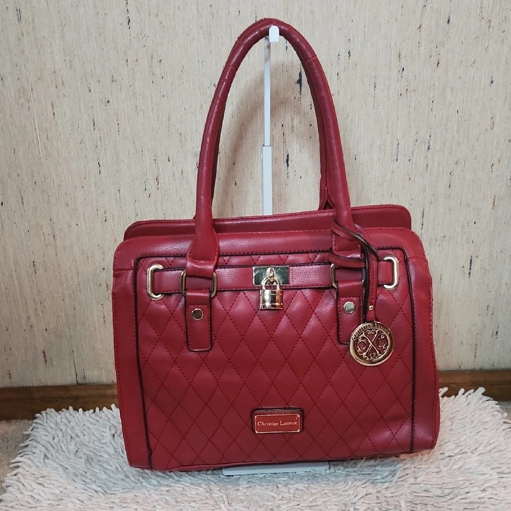 Christian Lacroix Red Quilted Handbag - Picture 1 of 9